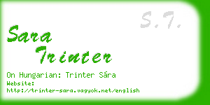 sara trinter business card